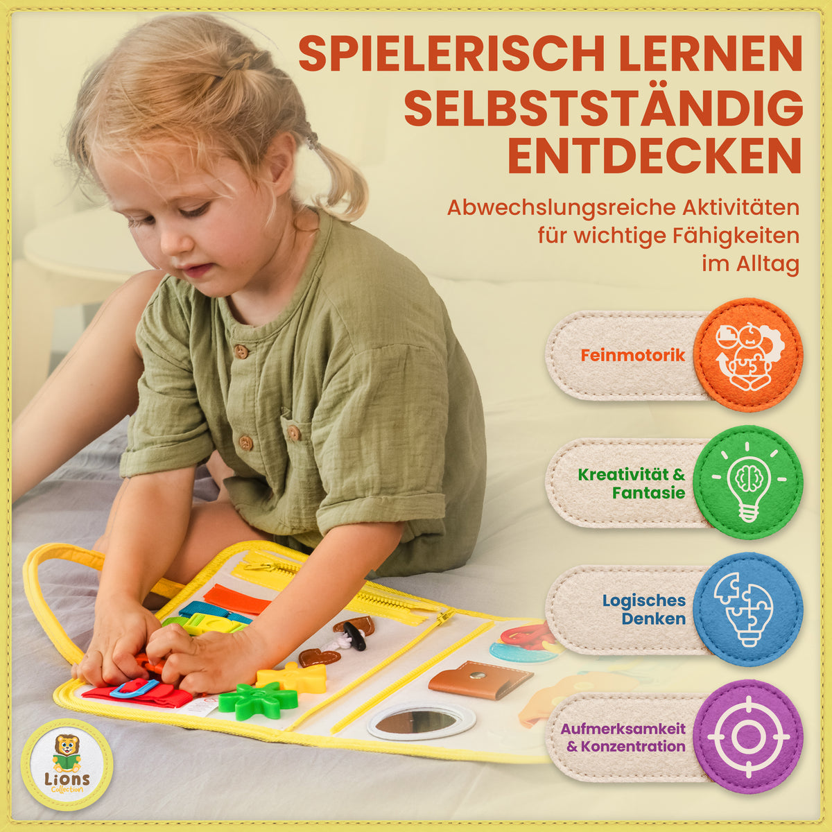 Busy Board Dino | Montessori-Lernspielzeug