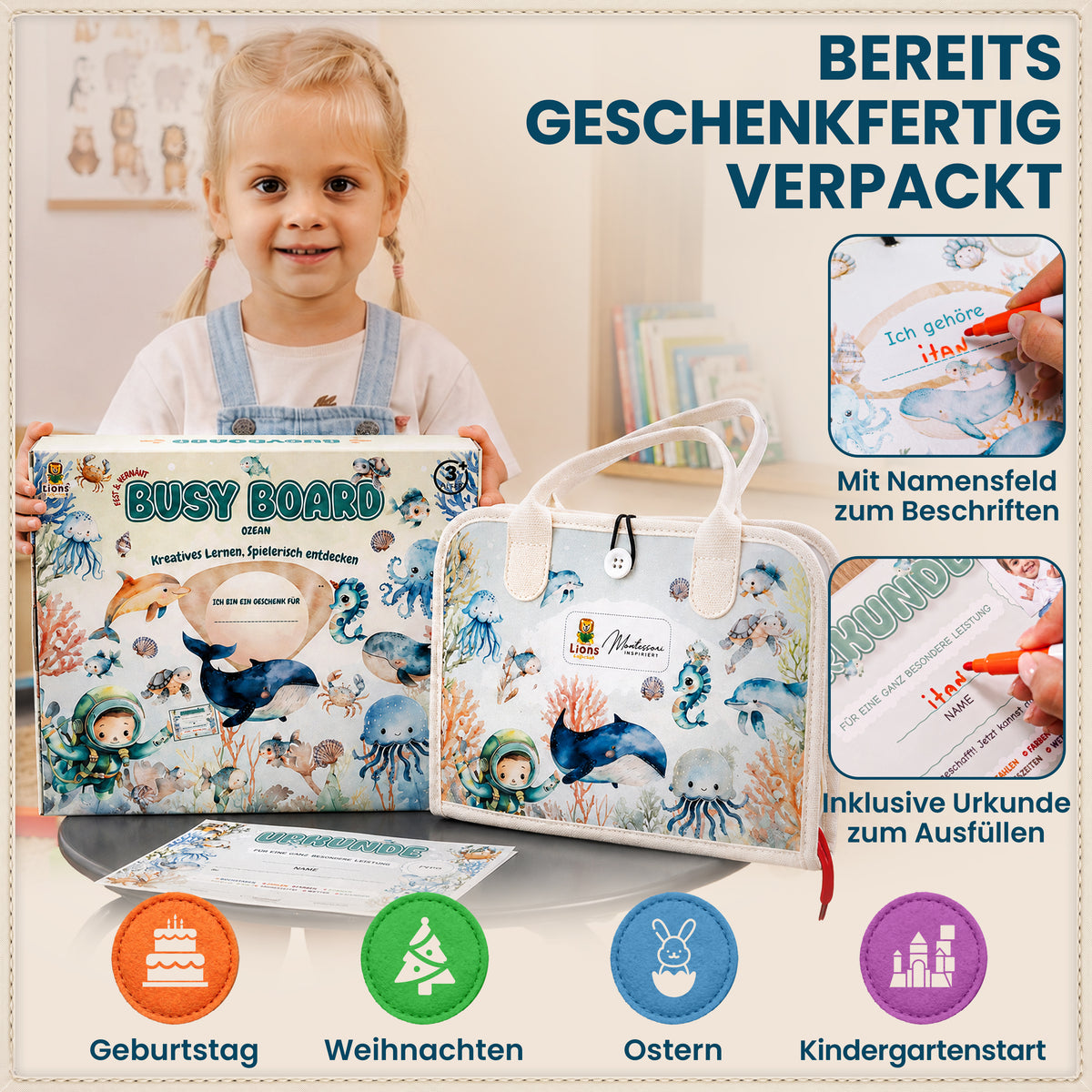 Busy Board Ozean | Montessori-Lernspielzeug