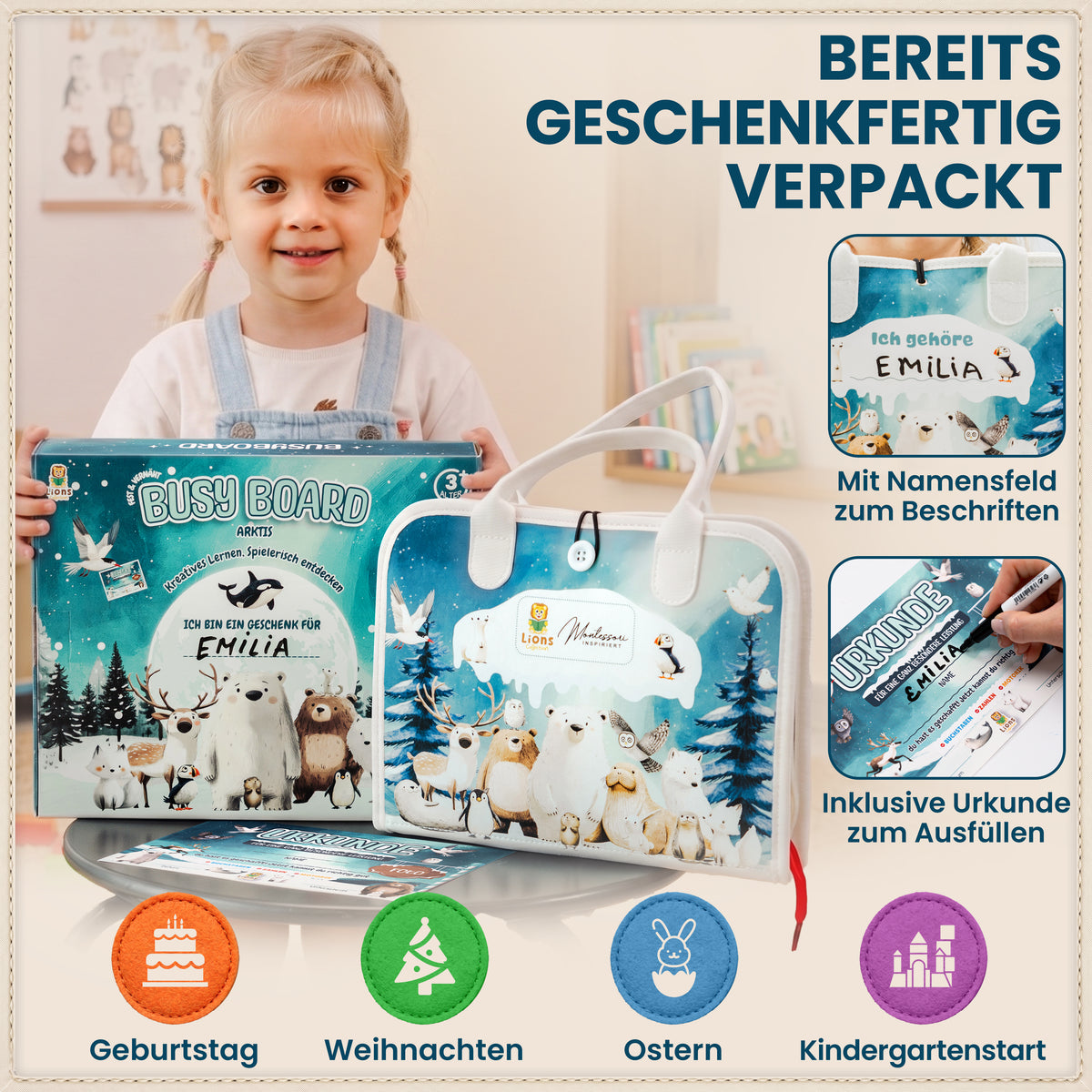 Busy Board Arktis | Montessori-Lernspielzeug