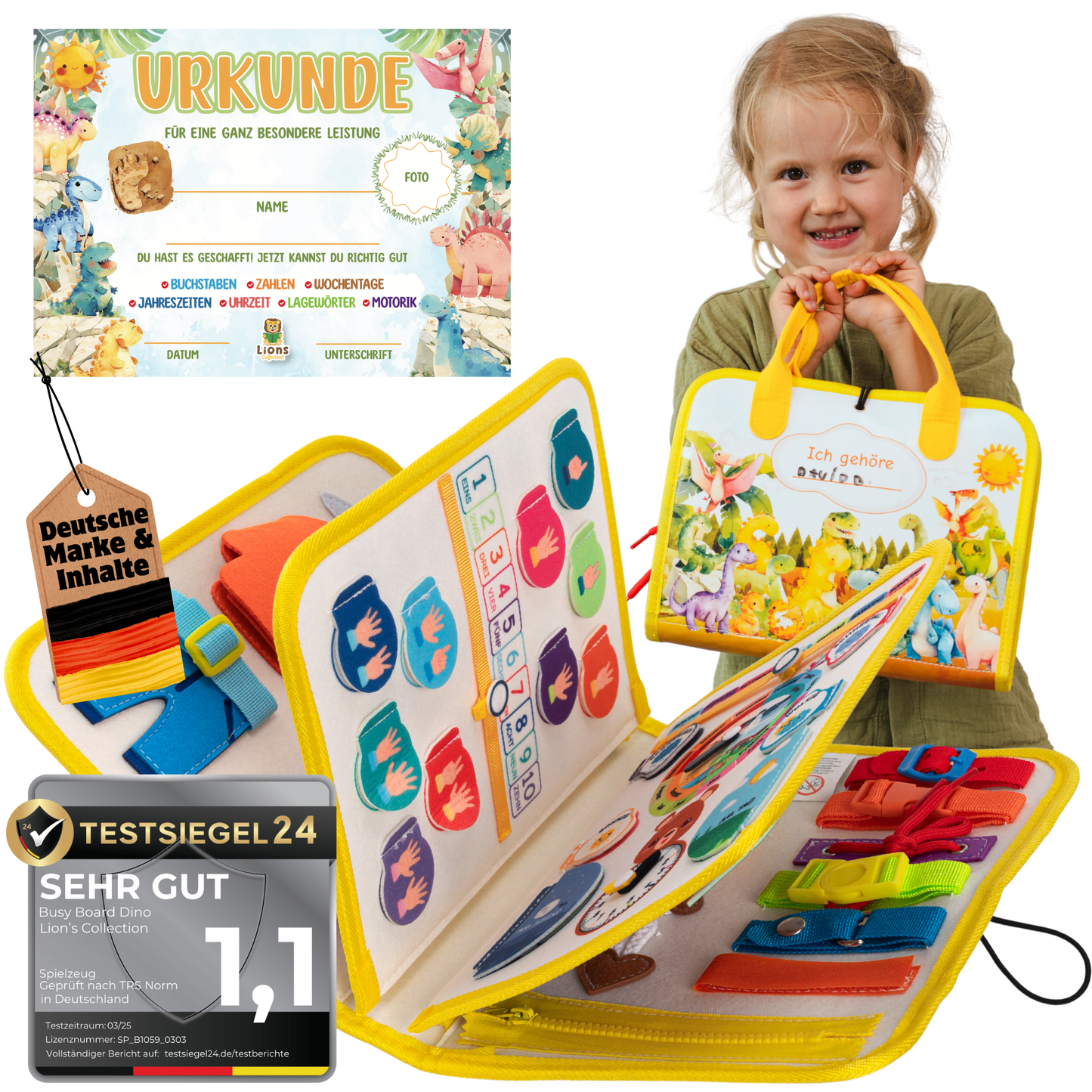 Busy Board Dino | Montessori-Lernspielzeug